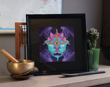 Load image into Gallery viewer, black framed purple print