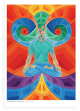 Load image into Gallery viewer, colourful psychedelic meditation print