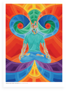 colourful psychedelic meditation print