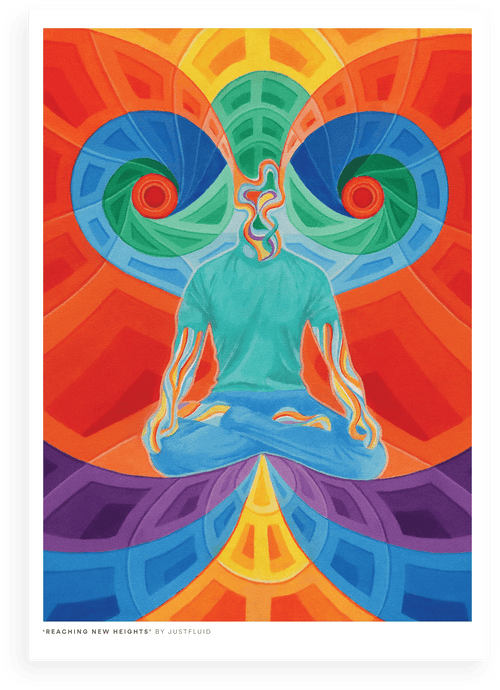 colourful psychedelic meditation print