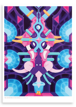 Load image into Gallery viewer, blue psychedelic alien print