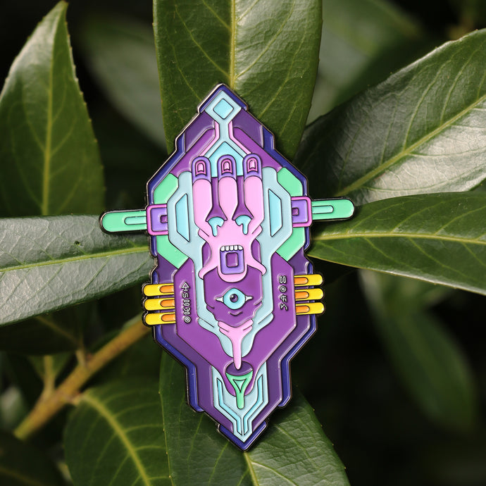 trippy psychedelic alien pin