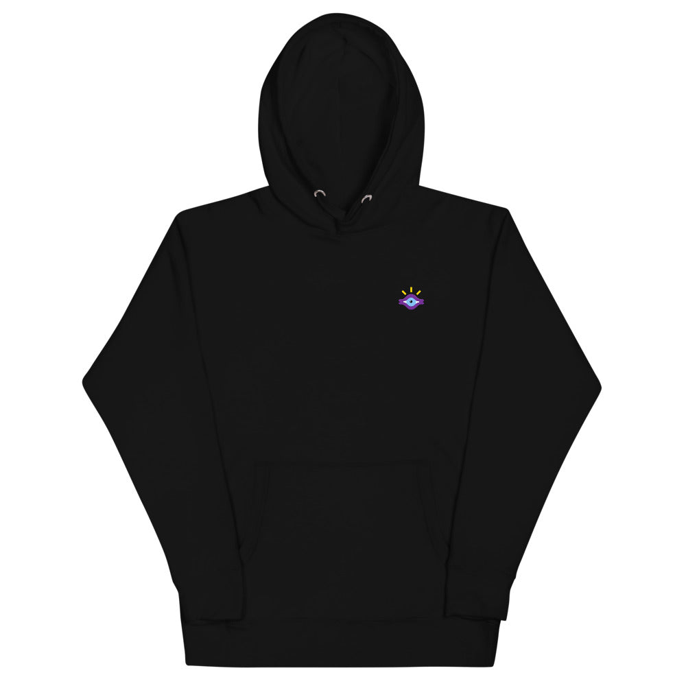alien eye black hoodie